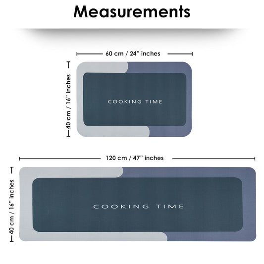 Smarthutt Anti-Slip Kitchen Mats Sets 2 Piece Ash Grey Non Slip Kitchen Mats for Floor Cushioned Kitchen Rugs & Mats Waterproof Comfort Standing Mat Runner for Kitchen