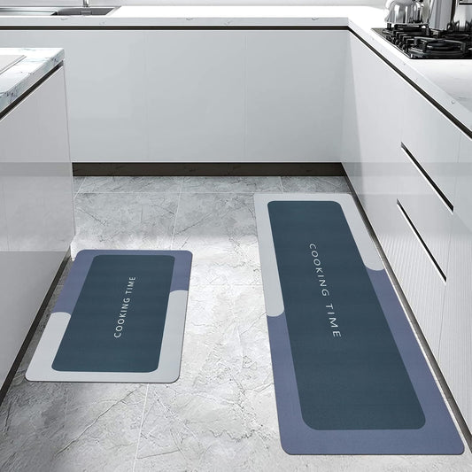 Smarthutt Anti-Slip Kitchen Mats Sets 2 Piece Ash Grey Non Slip Kitchen Mats for Floor Cushioned Kitchen Rugs & Mats Waterproof Comfort Standing Mat Runner for Kitchen